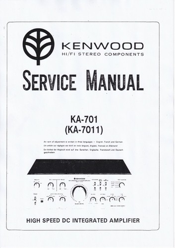 Service manuel instructions - manuel, d'instructions