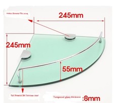 COIN ETAGERE EN VERRE Support Mural avec chromé Rail And Parenthèses