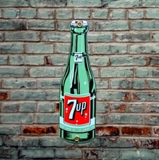 PLAQUE EMAILLEE 7up bouteille boisson coca-cola enamel sign  emailschild
