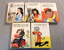 1956-60 Lot of 5 Children Bibliotheque Rose Hachette French Hardcover  Books