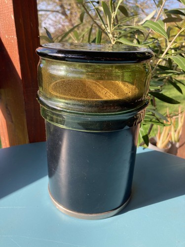 Ancien pot tabac - verre, +