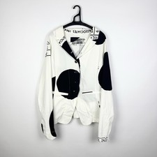 Rundholz Blazer Jacket Womens AvantGarde Viscose White Black Size XL