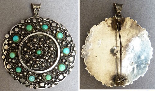 Pendentif broche ethnique - pendentif, en