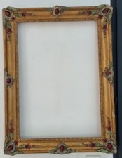 Old Wooden Carved Frame.Golden Art Deco Frames Antique Carved Gold Wooden Frame