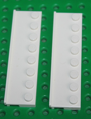 Lego white plate 2x8 - lego, with