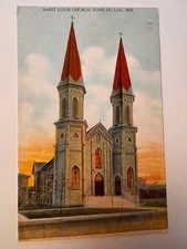 Postcard: Saint Louis Church, Fond du Lac, Wisconsin, unposted, vintage, divided
