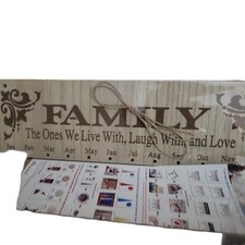 Joy-Leo Wooden Family Birthday Reminder Calendar Plaque with Tags new osb