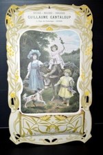 -TRI COURRIER PORTE COURRIER MURAL ART NOUVEAU CARTON PUBLICITE EPICERIE LUCHON