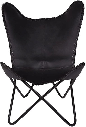 Chaise papillon cuir noir - papillon,