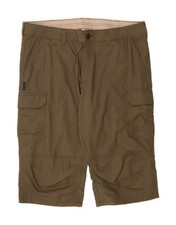DECATHLON Mens Cargo Shorts Large W36 Khaki Cotton AB07