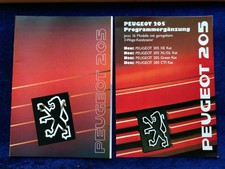 Peugeot 205 XE XL GL XR GR XS GT GTI Convertible Brochure 1990 + Supplement