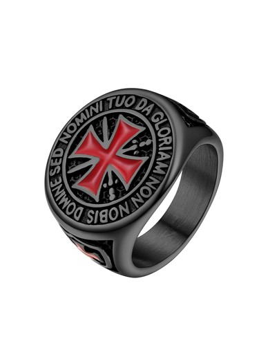Bague templière homme noir - templière,