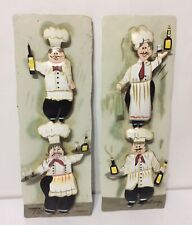 Chef's Kitchen/Wine Wall Plaque Metal hand Painted decor - 13.5" x 4" Used-Nice!