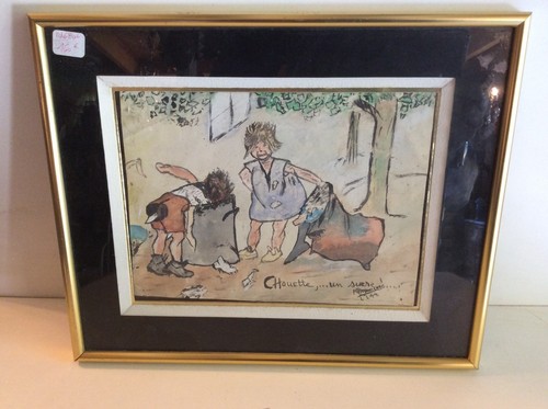 Tableau avec aquarelle scene - tableau,