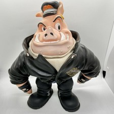 Harley-Davidson Pig Figurine in Black Jacket Applause Home Decor Collectable