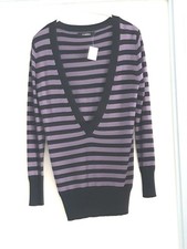 CAROLL - PULL Long Rayé -  Cachemire Mélangé - T 38