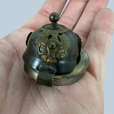 Imperial German Pickelhaube Helmet Desk Ornament Inkwell Lighter Lid Miniature