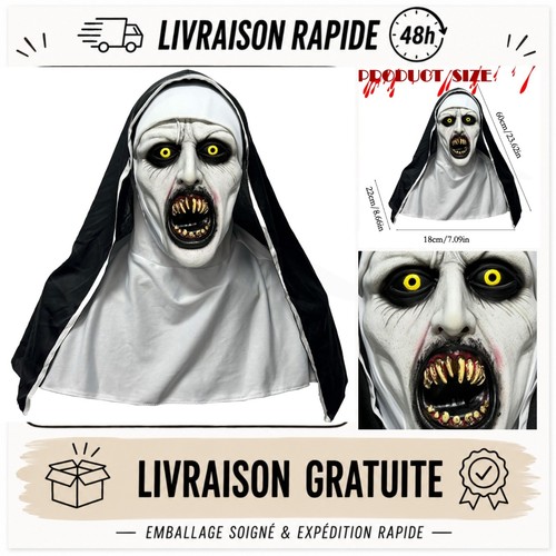 Masque nonne halloween - nonne,