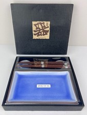 KAFUH 6-Piece Sushi Set for 2 Blue/Brown Made In Japan