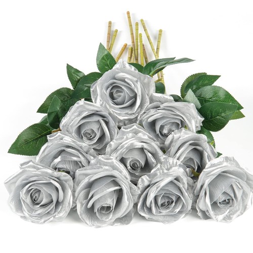Lot roses artificielles - 10,