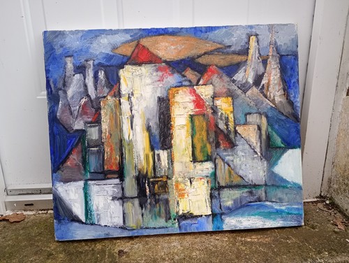 Tableau cubiste huile - ,