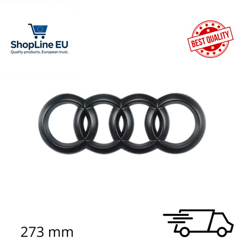 Logo audi 273mm calandre - audi, noir