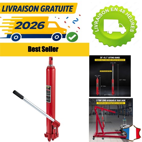 Vérin hydraulique long vevor - vérin,