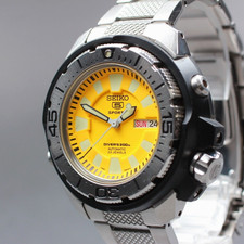 [EXC+5] SEIKO 5 sports 7S36-02S0 Franken Monster Yellow SKZ251 Dial AT Men Watch