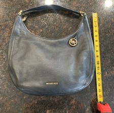 Michael Kors Lydia Black Leather Hobo Shoulder Bag