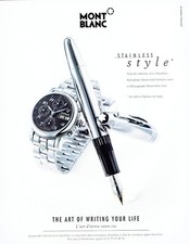 Advertising 098 1999 Mont Blanc Stainless Style Pen Watch