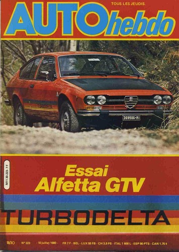 Auto hebdo 223 07 - n°223, 10/07/1980