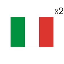 2 Stickers plastifiés DRAPEAU ITALIE - Guzzi Aprilia Ducati - 5cm x 6,5cm
