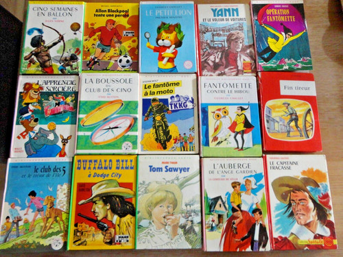Lot bibliotheque rose vert - rose, /