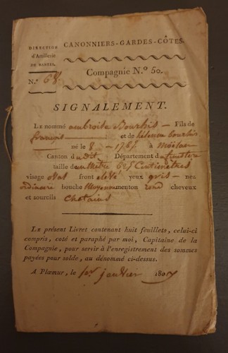 Livret militaire premier - militaire,