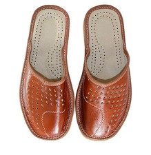 Pantoufles en cuir véritable