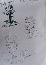 RARE DEDICACE  ATTANASIO SUR FEUILLE  BOB MORANE SPAGHETTI