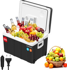 Glacière Électrique, Mini Réfrigérateur 50L, Mini Frigo Portable Avec Roulettes 