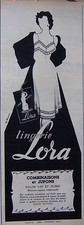 1953 LINGERIE LORA PRESS ADVERTISEMENT NYLON SUITS & PETTICOATS - ADVERTISING