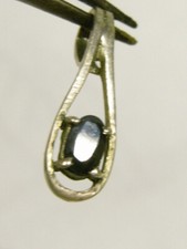 ANCIEN BIJOUX VINTAGE PENDANT ARGENT MASSIF POINÇONS PIERRE BLEUE JEWEL