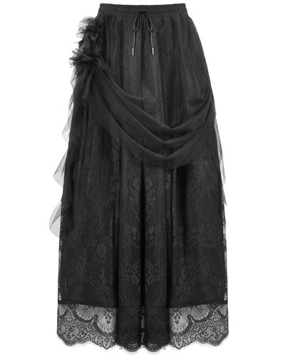 Jupe maxi floral tulle - jupe,