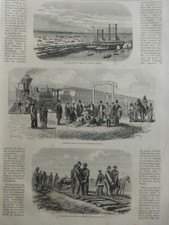 1868 PACIFIC RAILWAY LAYING RAIL CROSSES RAILWAY 4 ANTIQUE NEWSPAPERS