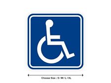 Sticker panel HANDICAP PMR wheelchair toilet parking blue sticker