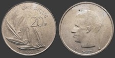 Pièce Belgique 1992 20 francs