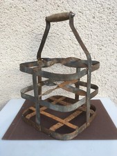 Ancien panier à bouteille en métal / Années 40/50 / Déco / Cuisine