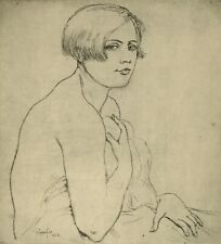 ❤️ ARMAND RASSENFOSSE 1928 femme pointe sèche curiosa superbe estampe ancienne