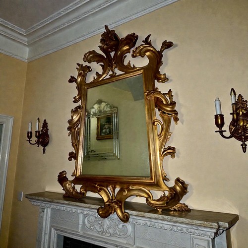 Ancien miroir cheminée - miroir,