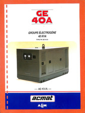 ACMAT ALM / GENERATOR SET GE 40 A / DOCUMENT