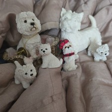 Vtg Mixed Collection 6x White Westies West Highland Terrier Figurines Gift 