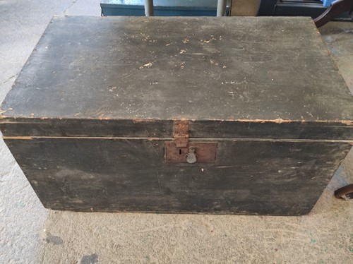 Ancienne malle coffre bois - malle,,