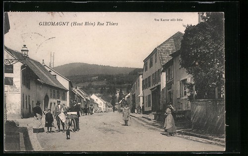 Cpa giromagny rue thiers - rue,